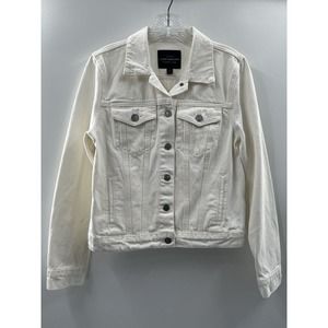 Lucky Brand Women’s The Tomboy Trucker Jacket White Cotton Denim Size Small NWT